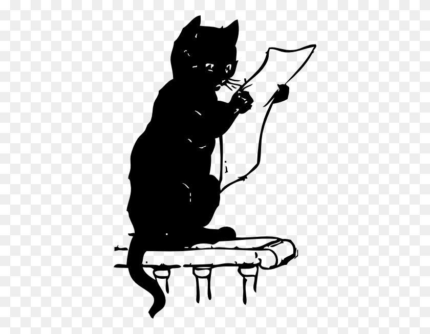 Detail Cat Reading Clipart Nomer 47