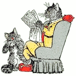 Detail Cat Reading Clipart Nomer 49