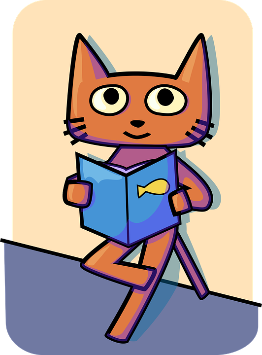 Detail Cat Reading Clipart Nomer 53