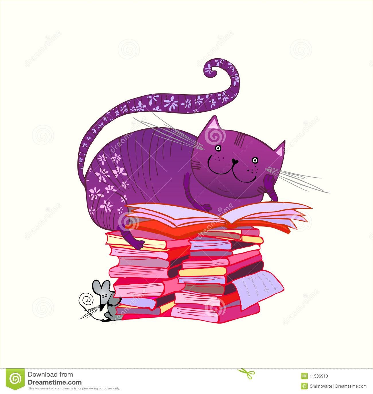 Detail Cat Reading Clipart Nomer 8