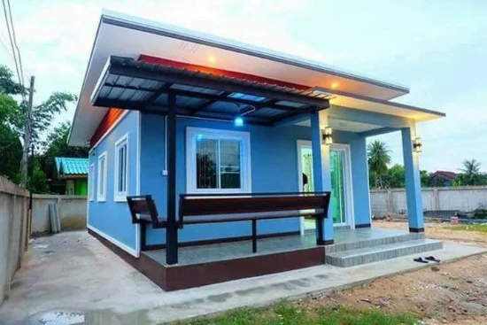 Detail Cat Rumah Kayu Warna Biru Nomer 17