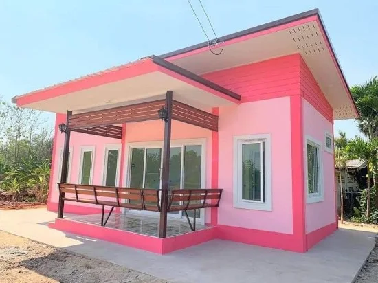 Detail Cat Rumah Kayu Warna Pink Nomer 18