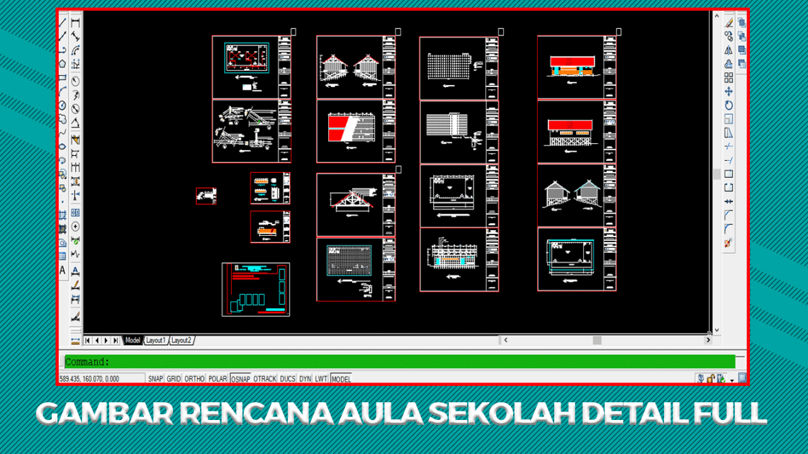 Detail Gambar Autocad Desain Gedung Serbaguna 2 Lantai Nomer 13