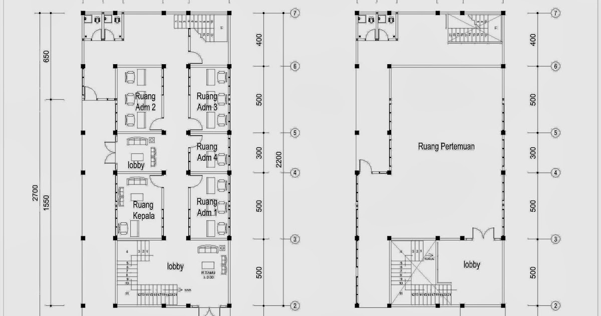 Detail Gambar Autocad Desain Gedung Serbaguna 2 Lantai Nomer 4
