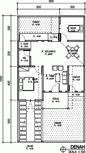 Detail Gambar Autocad Rumah Tipe 42 Nomer 42