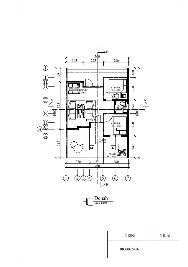 Detail Gambar Autocad Rumah Tipe 42 Nomer 45