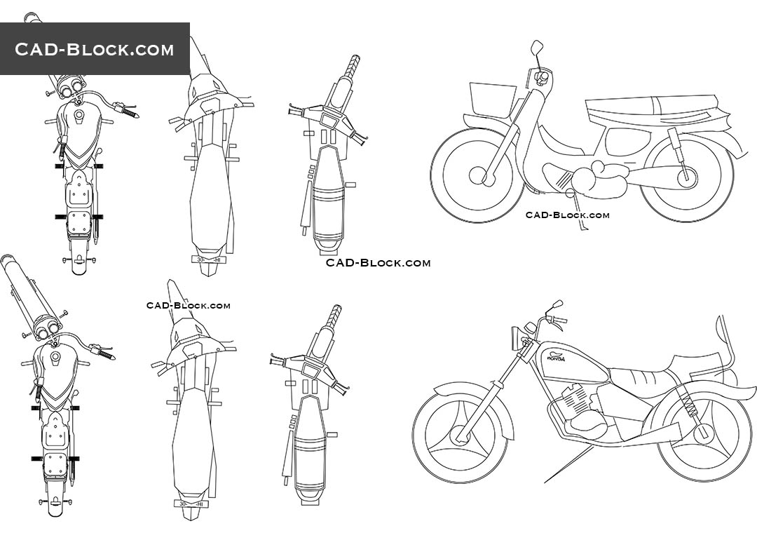 Detail Gambar Autocad Sepeda Motor Dwg Nomer 2