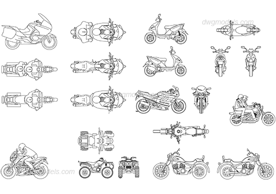 Detail Gambar Autocad Sepeda Motor Dwg Nomer 20