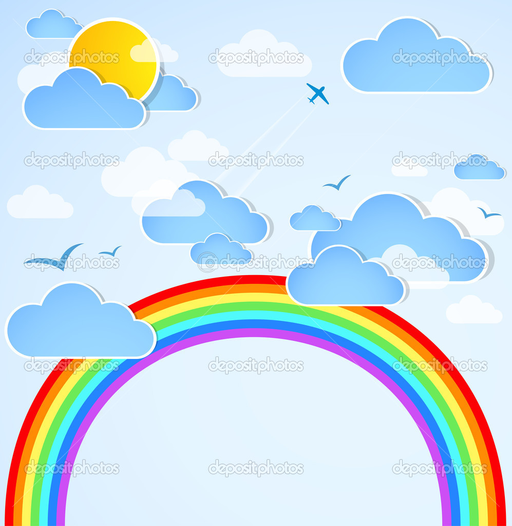 Detail Gambar Awan Dan Pelangi Kartun Nomer 14