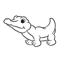 Cartoon Crocodile Black And White - KibrisPDR