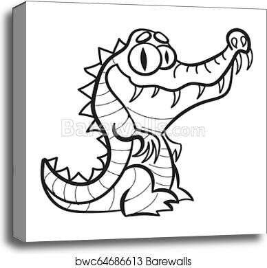 Detail Cartoon Crocodile Black And White Nomer 17