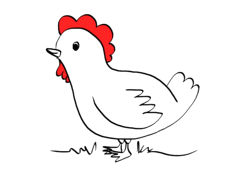 Detail Gambar Ayam Kartun Hitam Putih Nomer 7