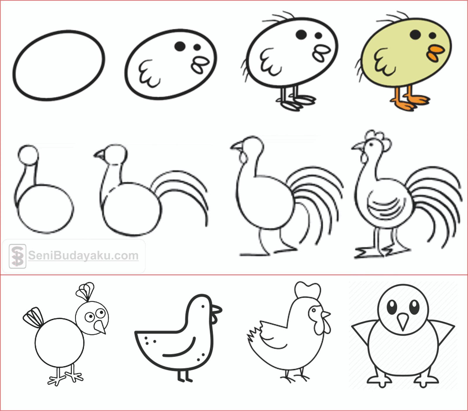 Detail Gambar Ayam Mewarnai Anak Tk Nomer 16