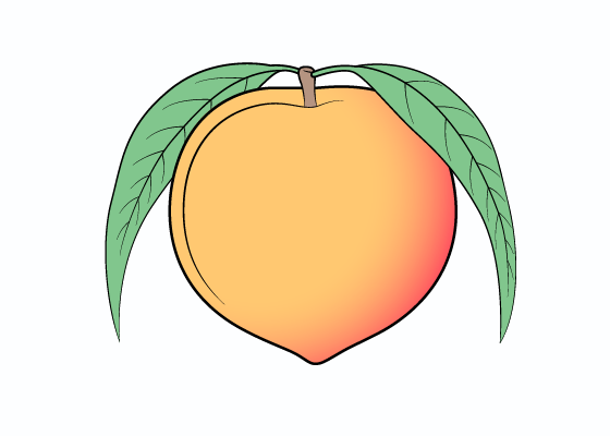 Detail Peach Drawing Nomer 2