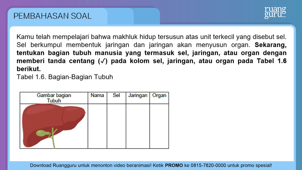 Detail Gambar Bagian Tubuh Nama Sel Jaringan Organ Nomer 31