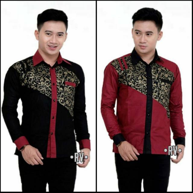 Detail Gambar Baju Batik Kombinasi Polos Nomer 21