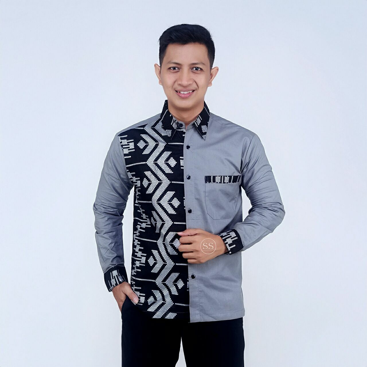 Detail Gambar Baju Batik Kombinasi Polos Nomer 32