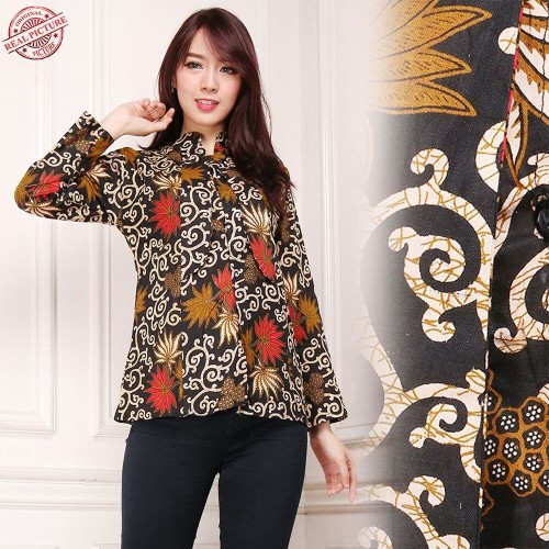 Detail Gambar Baju Batik Lengan Panjang Wanita Nomer 20