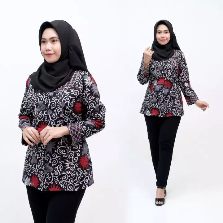 Detail Gambar Baju Batik Lengan Panjang Wanita Nomer 54