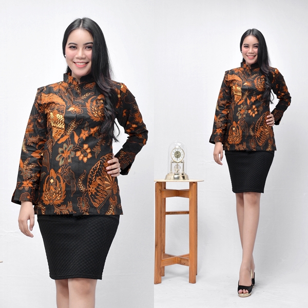 Detail Gambar Baju Batik Lengan Panjang Wanita Nomer 10