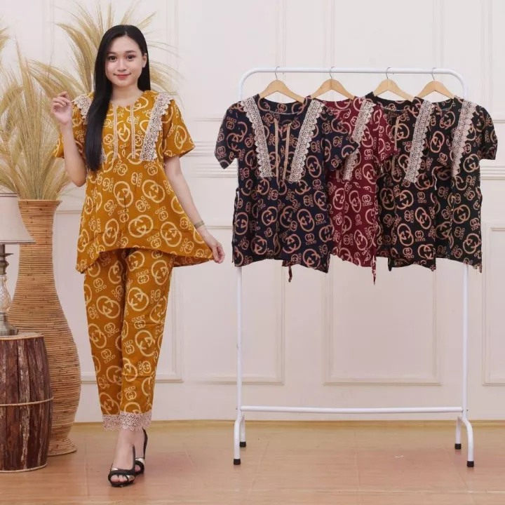 Detail Gambar Baju Batik Setelan Kombinasi Nomer 14