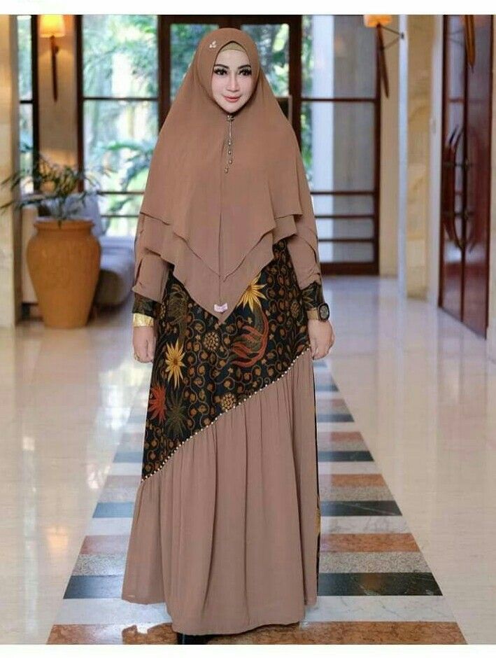 Detail Gambar Baju Gamis Batik Kombinasi Nomer 25