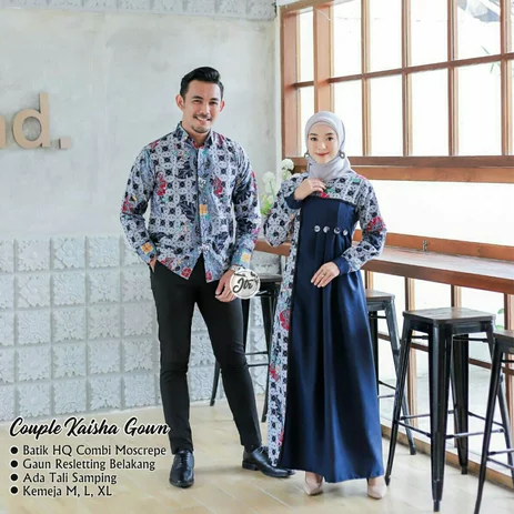 Detail Gambar Baju Gamis Batik Kombinasi Nomer 33