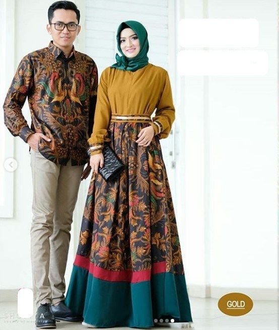 Detail Gambar Baju Gamis Batik Kombinasi Nomer 9