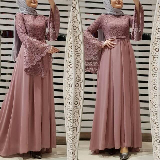 Detail Gambar Baju Gamis Brokat Nomer 2