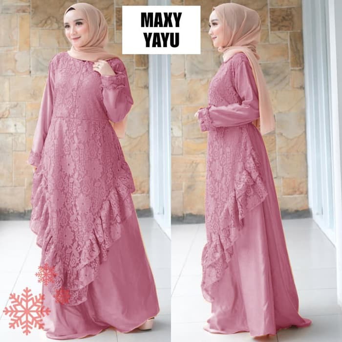 Detail Gambar Baju Gamis Brokat 2019 Nomer 44