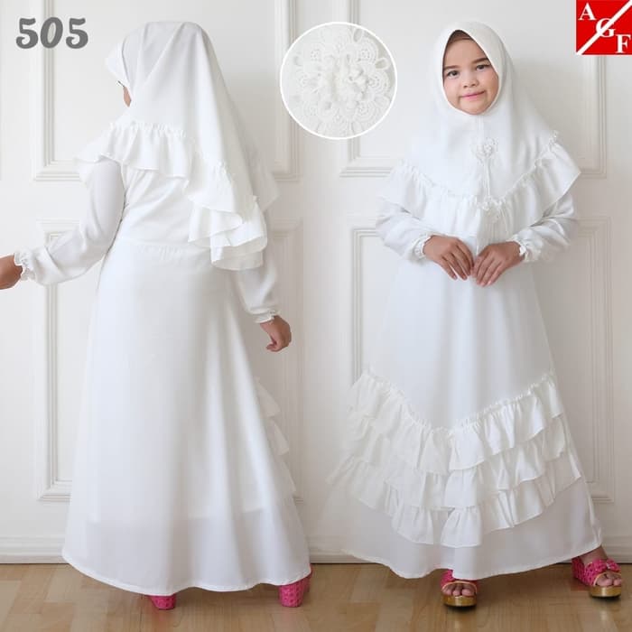 Detail Gambar Baju Gamis Putih Anak Perempuan Nomer 3