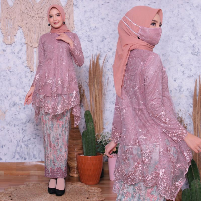 Detail Gambar Baju Kebaya Brokat Muslim Nomer 14