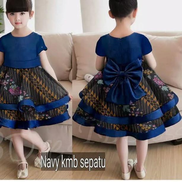 Detail Gambar Baju Pesta Anak Kombinasi Batik Nomer 16