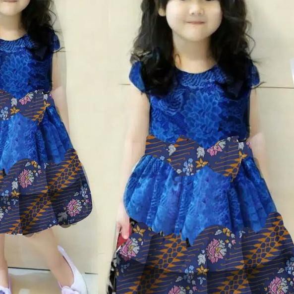 Download Gambar Baju Pesta Anak Kombinasi Batik Nomer 9