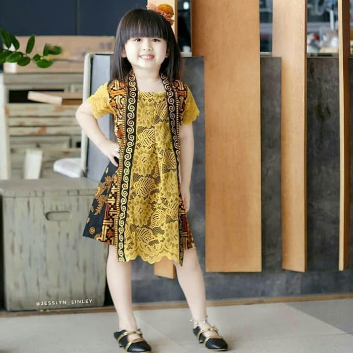 Detail Gambar Baju Pesta Anak Kombinasi Batik Nomer 29