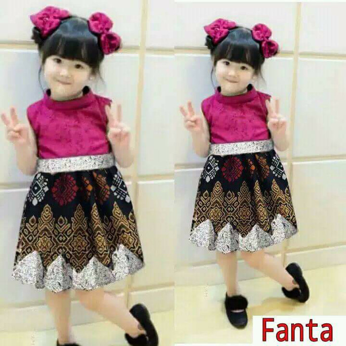 Detail Gambar Baju Pesta Anak Kombinasi Batik Nomer 37