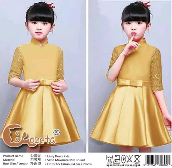 Detail Gambar Baju Pesta Anak Warna Kuning Kombinasi Nomer 16