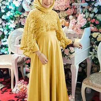 Detail Gambar Baju Pesta Anak Warna Kuning Kombinasi Nomer 53