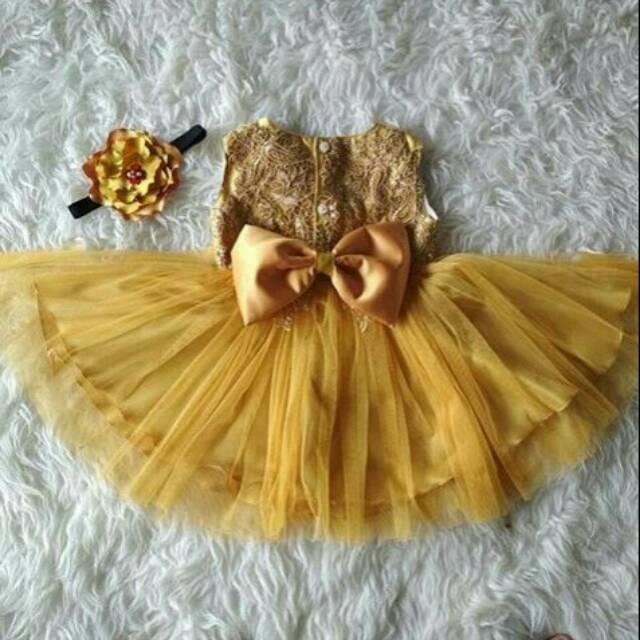 Detail Gambar Baju Pesta Bayi Warna Kuning Nomer 15