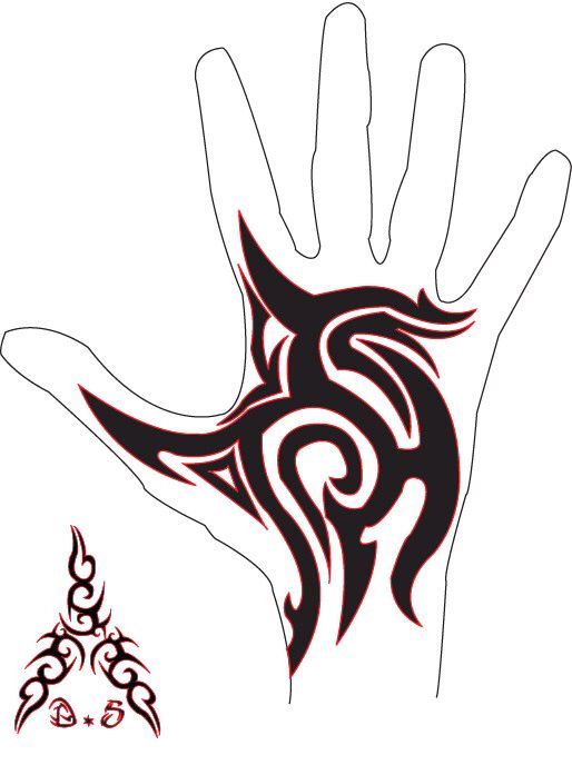 Detail Tattoo Auf Der Hand Mann Nomer 4