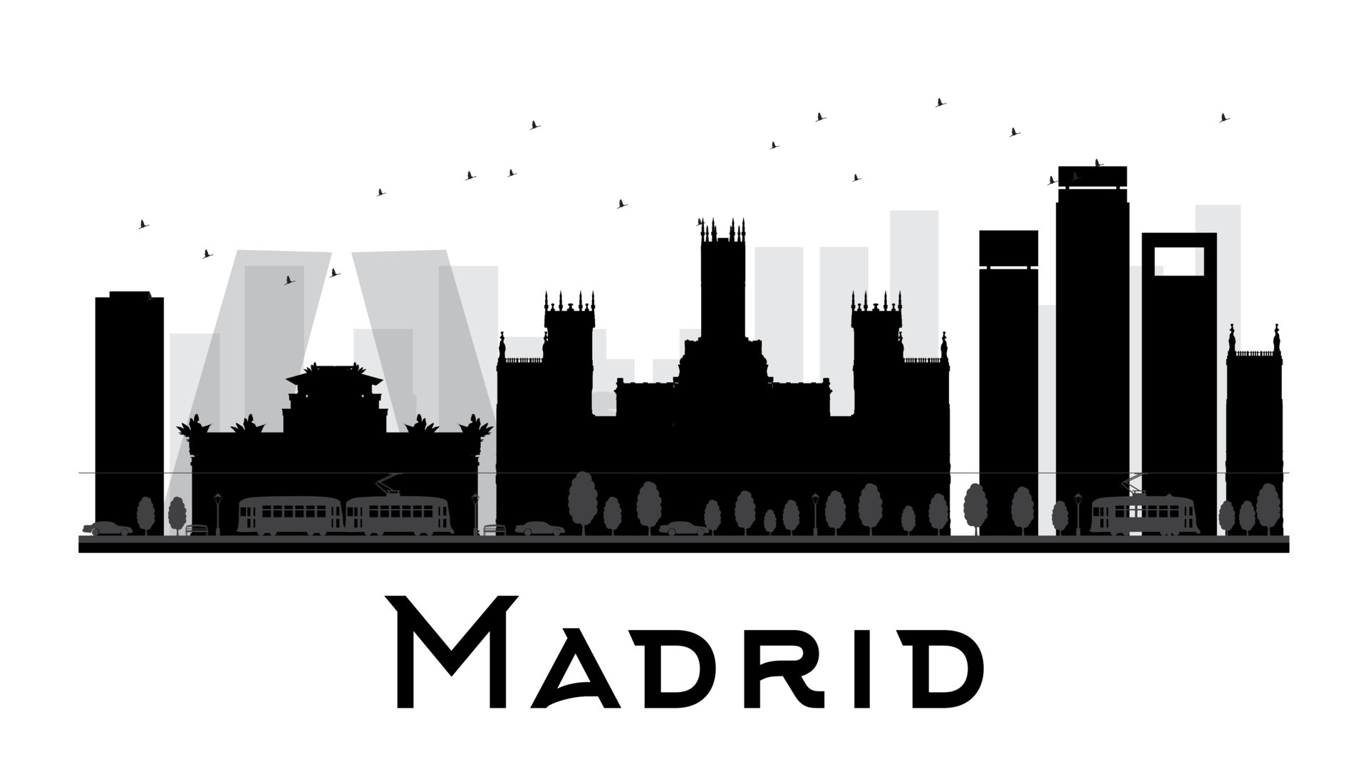 Detail Madrid Skyline Silhouette Nomer 5