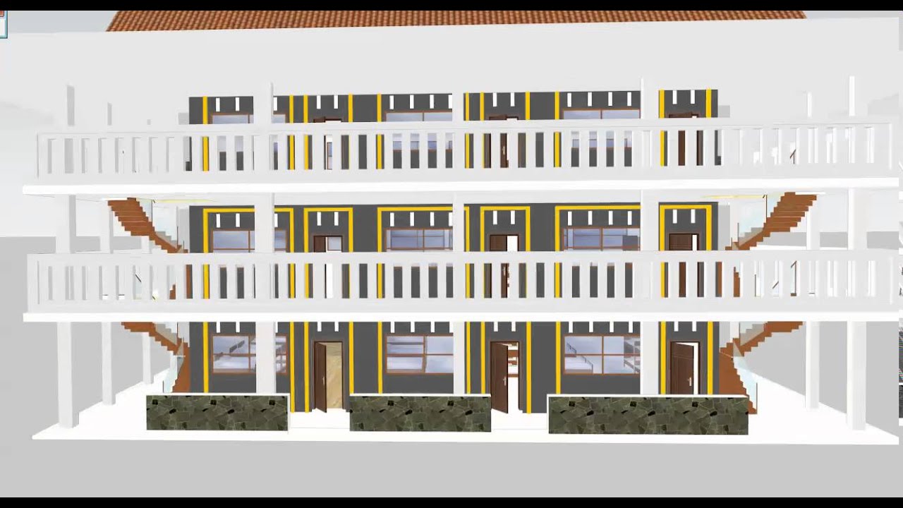 Detail Gambar Bangunan Pondok Pesantren 3 Lantai Nomer 3