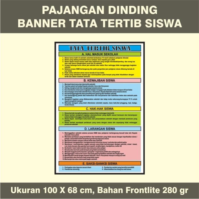 Gambar Banner Tata Tertib Siswa - KibrisPDR