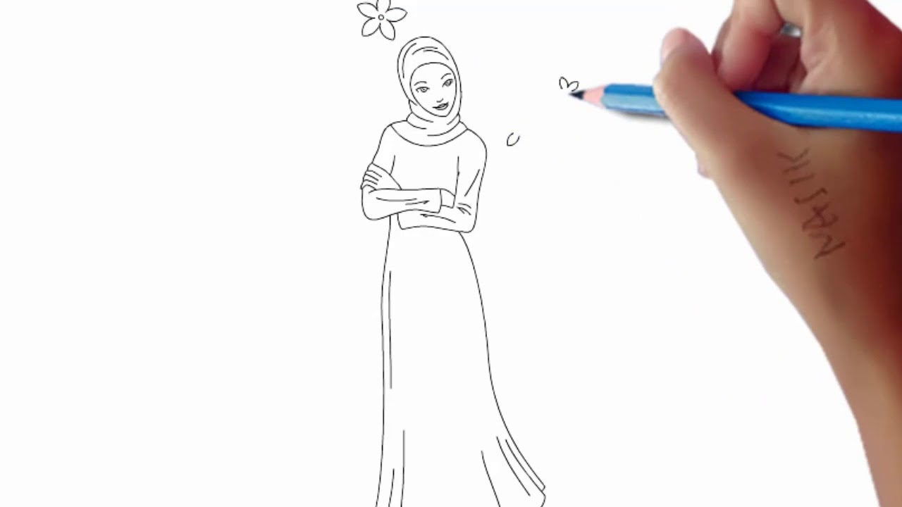 Detail Gambar Barbie Hijab Mewarnai Nomer 11
