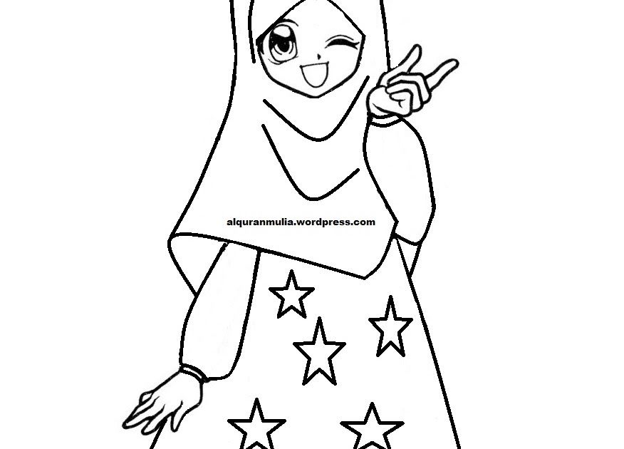 Detail Gambar Barbie Hijab Mewarnai Nomer 13