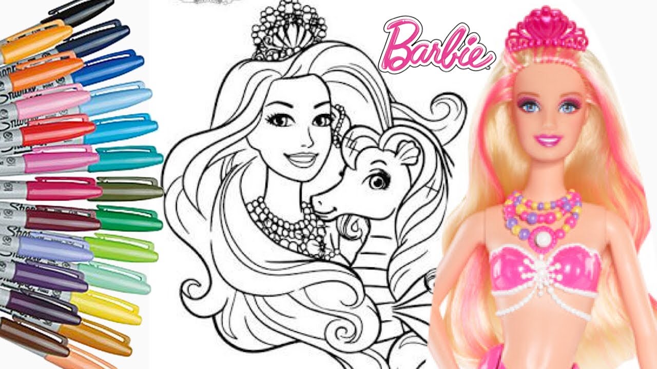 Detail Gambar Barbie Mewarnai Nomer 7