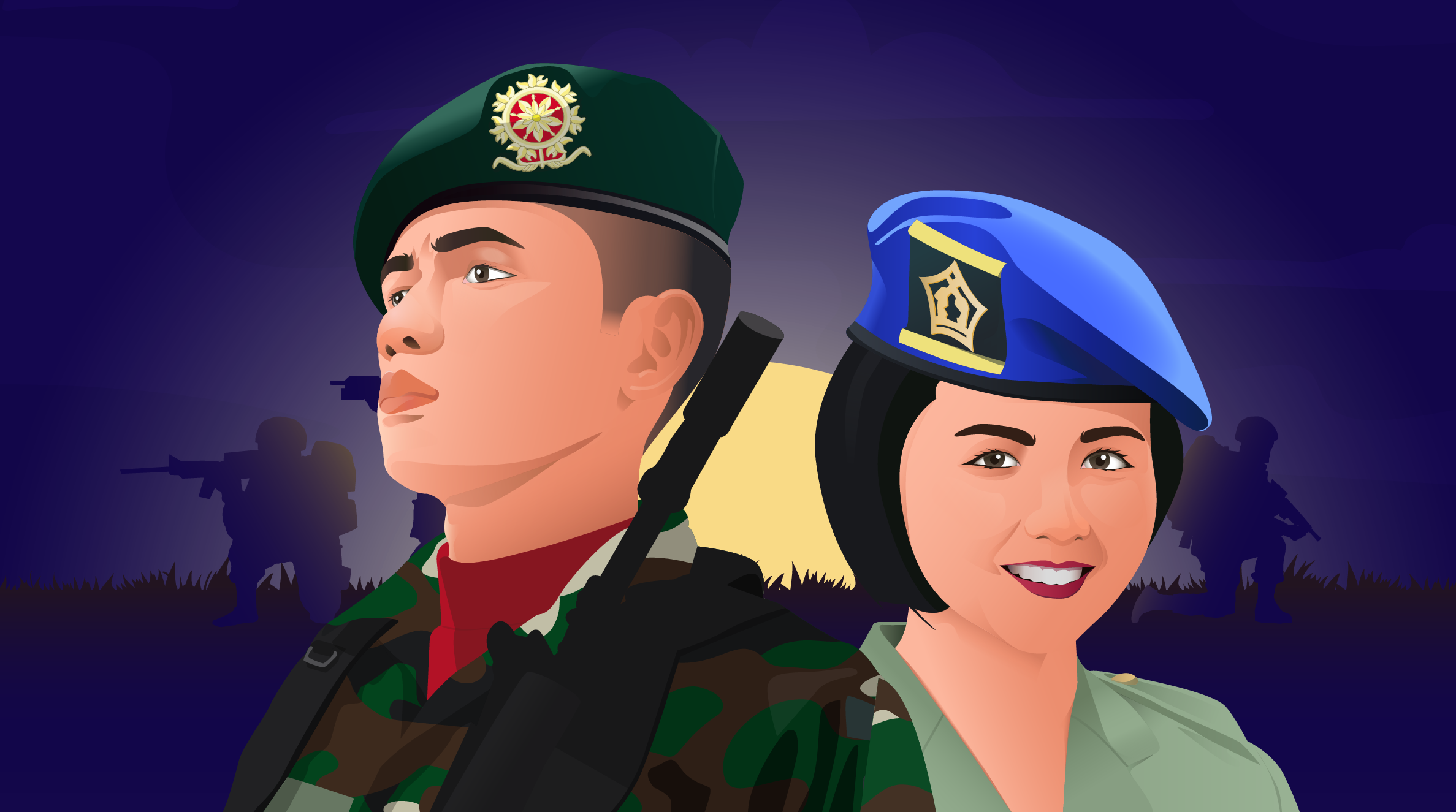 Detail Gambar Baret Tni Nomer 44