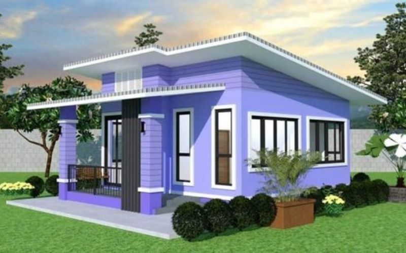 Cat Rumah Minimalis Warna Ungu Tampak Depan 53+ Koleksi Gambar