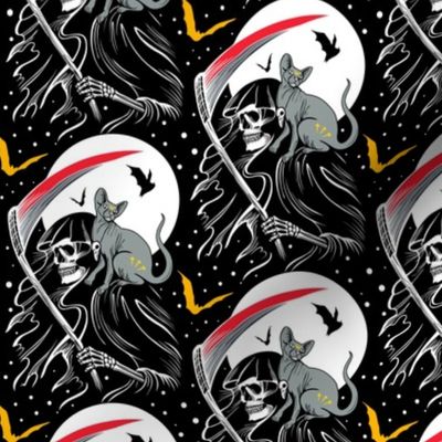 Detail Cat Snake Next To Grim Reaper Nomer 26