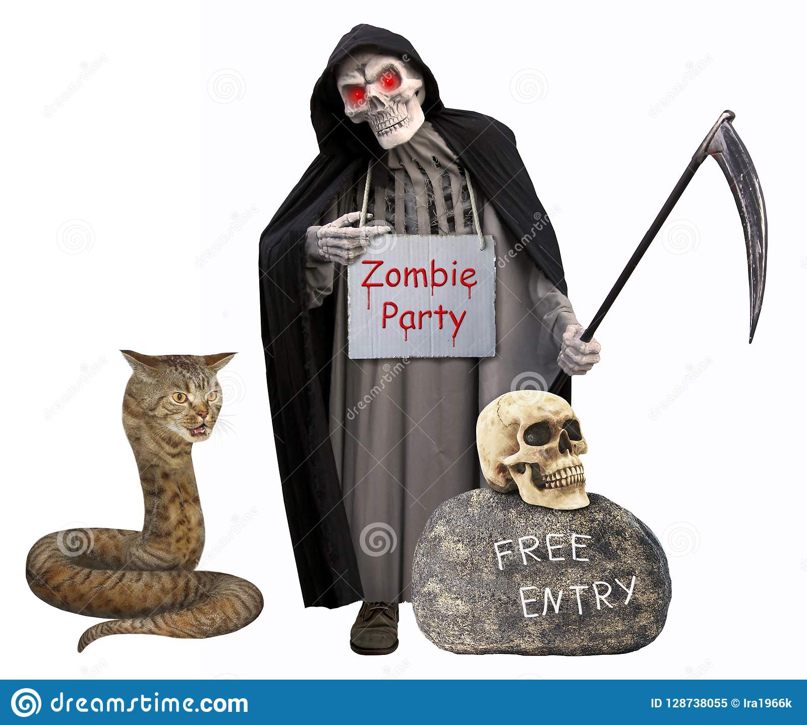 Detail Cat Snake Next To Grim Reaper Nomer 5